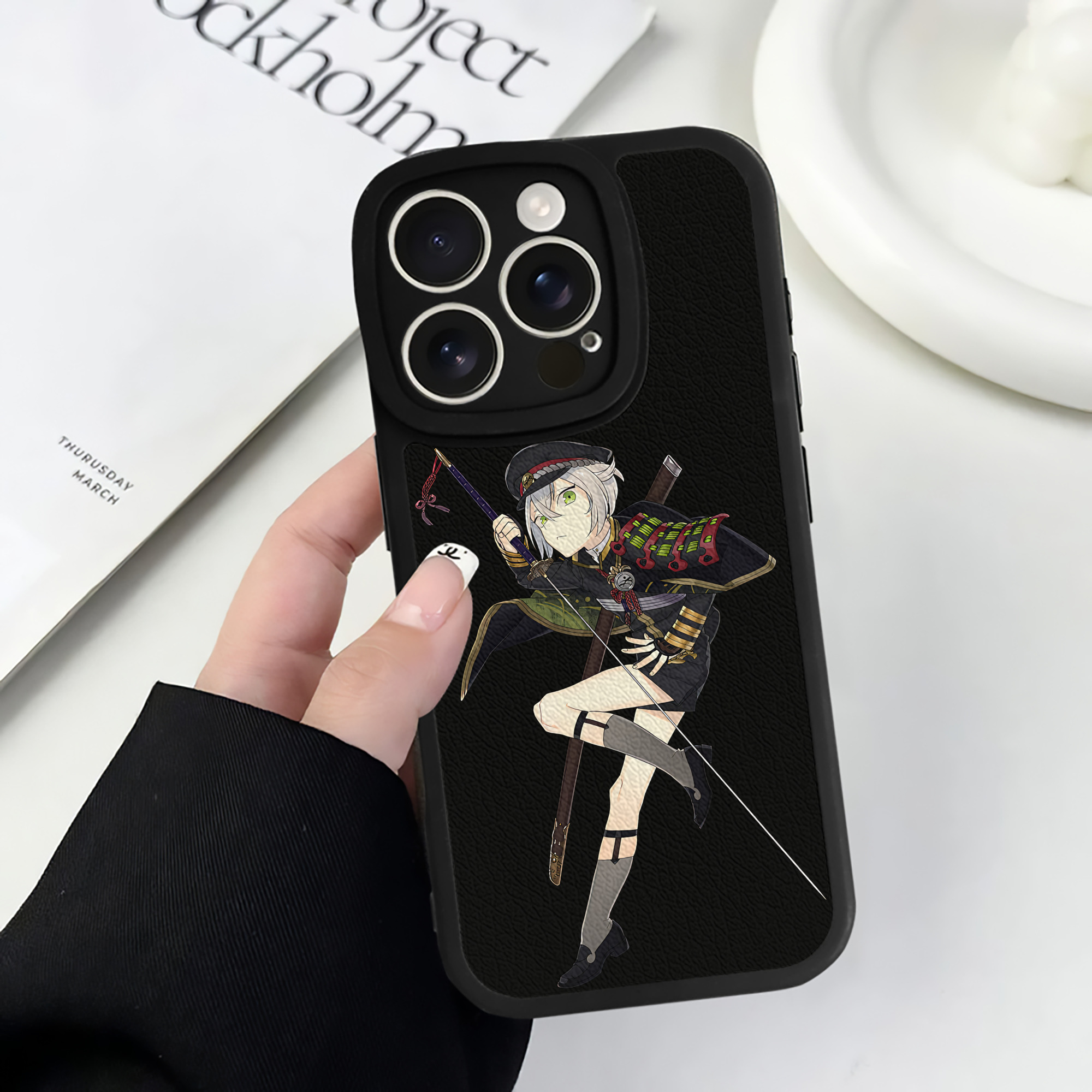 （画像用） 刀剣乱舞 Touken Ranbu 【iPhone 16シリーズ対応】シリコンスマホケース（レザー調） 材質：シリコン